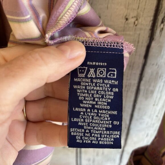 Robert Graham Womens Embroidered Button Up Top Size M Flip Cuff Pleated Striped - Picture 12 of 14